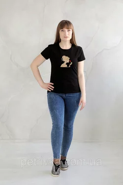 Трендова футболка Casual з принтом Жіноча Троянда