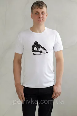 Молодіжна футболка Casual з принтом Діджей, білого кольору тканина