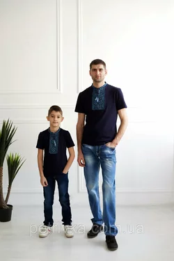 Надзвичайні парні вишиті футболки для хлопчика та чоловіка