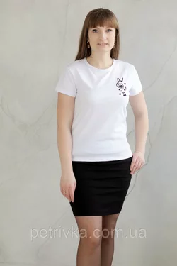 Жіноча футболка Casual з чудовим принтом Скрипковий ключ