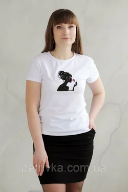 Дивовижна футболка в стилі Casual з принтом Жіноча троянда