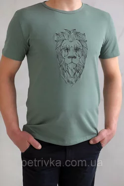 Чудова чоловіча футболка з принтом Лев